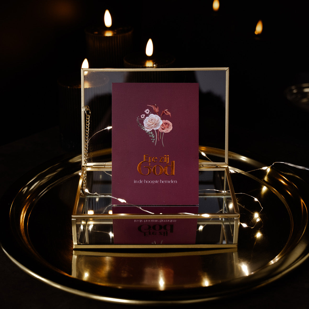 Luxe kerstkaart 'Ere zij God'