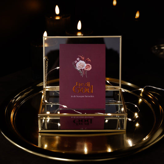 Luxe kerstkaart 'Ere zij God'