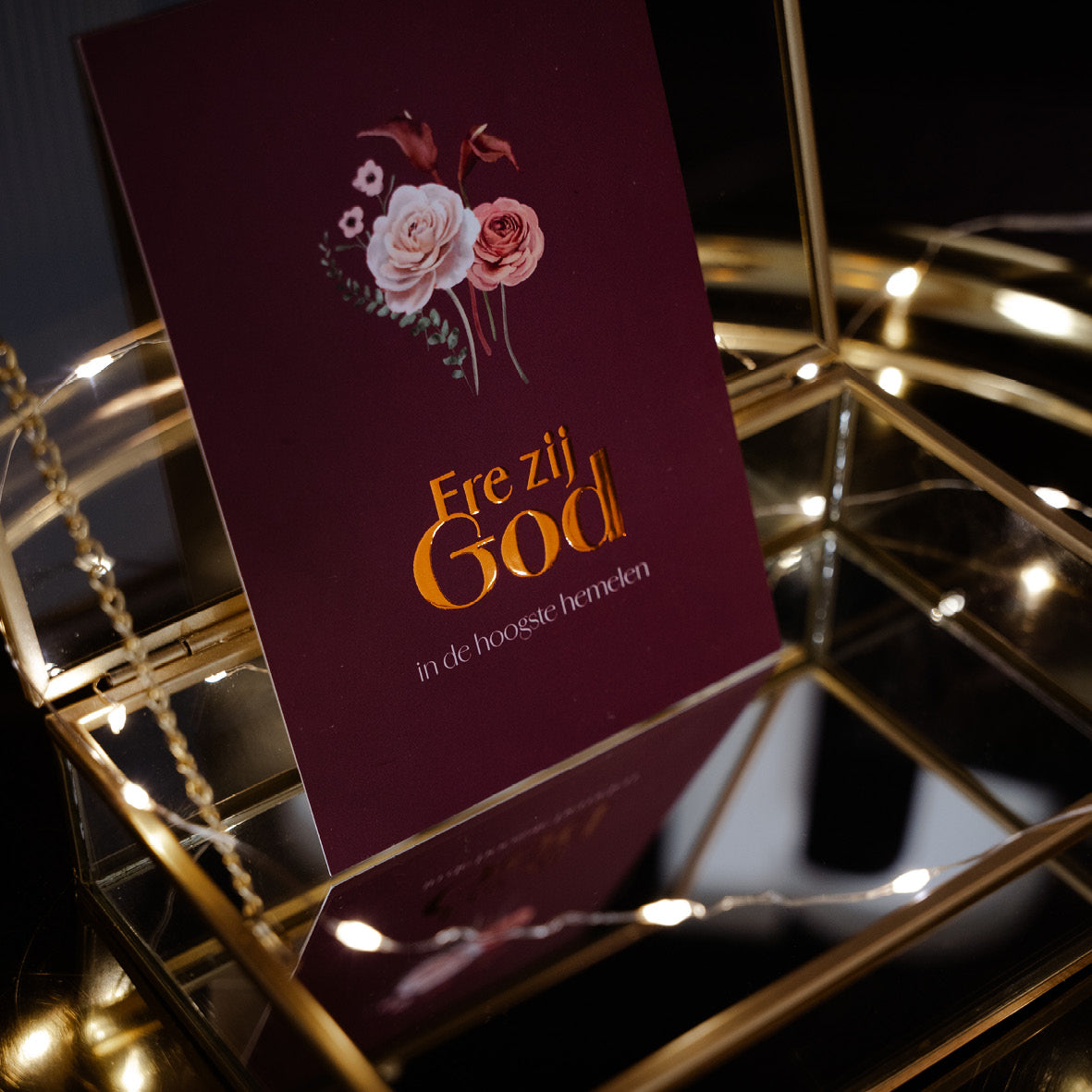 Luxe kerstkaart 'Ere zij God'