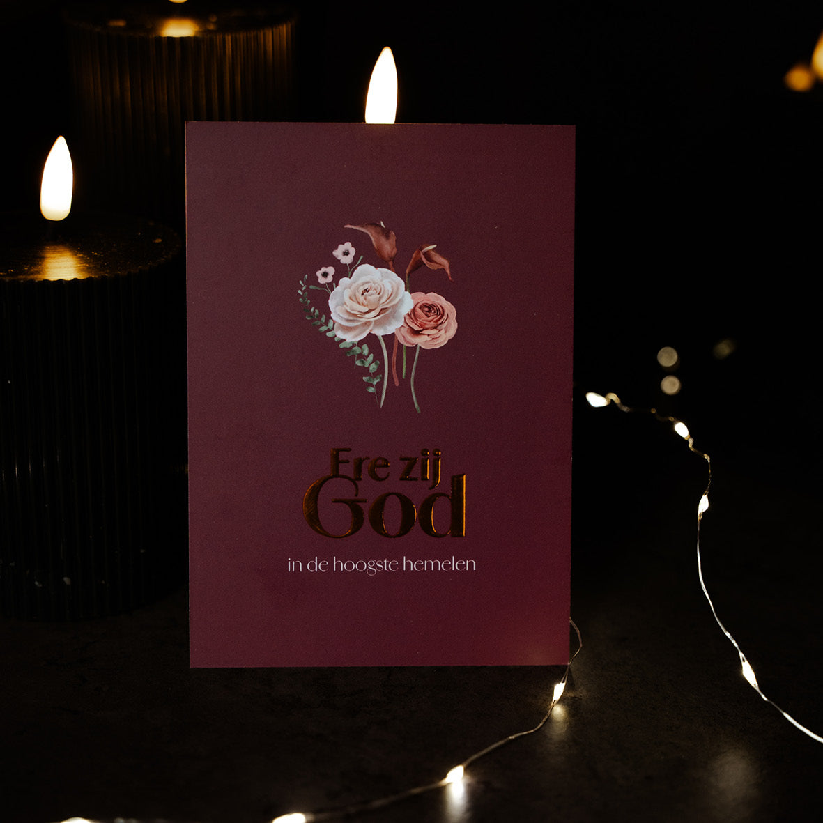 Luxe kerstkaart 'Ere zij God'